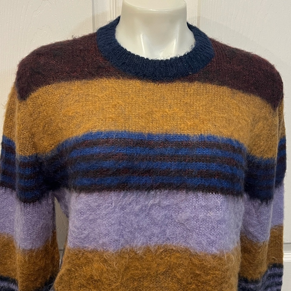 Paul Smith women’s striped mohair blend crewneck sweater size Large - Picture 4 of 9